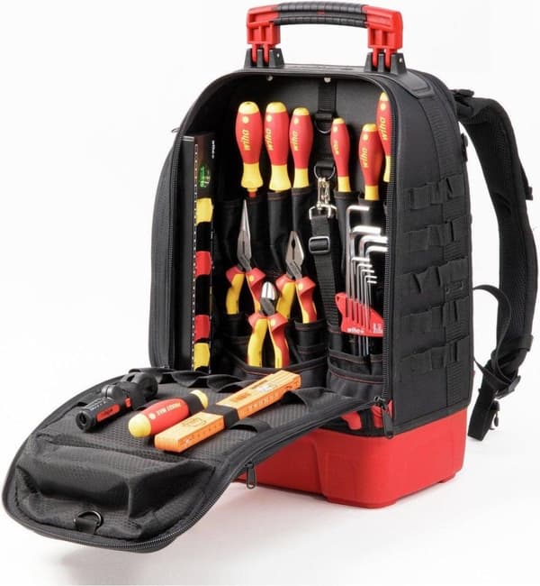 Wiha 45528 elektriker værktøj rygsæk udstyret 28 stykker (L x B x H) 385 x 260 x 530 mm (45528)