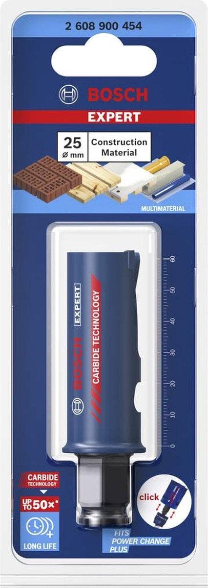 Bosch Expert Construction Material - hulsav - til mursten, spånplader, nåletræ, glasfiberforstærket plast, bløde fliser - 25 mm