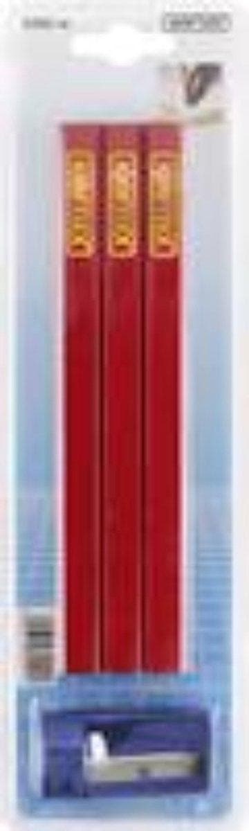 kwb 939290 snickarpennor med vässare, 4-delad. Carpenter's Pencil (939290)