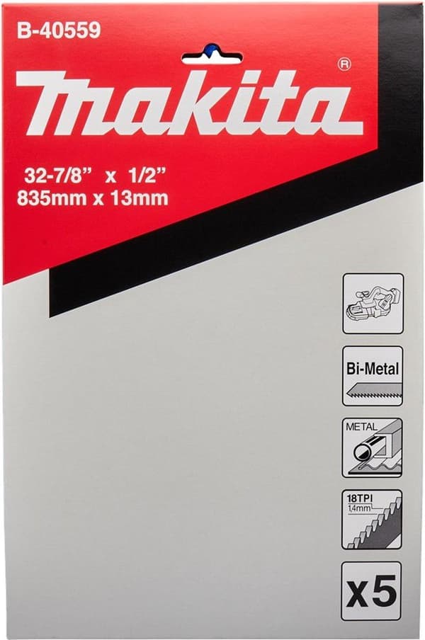 Makita - båndsavklinge - til plast, rustfrit stål, ikke-jernholdigt metal, støbejern, blødt stål, støbt stål - 5 stykker - længde: 835 mm - bredde: 13