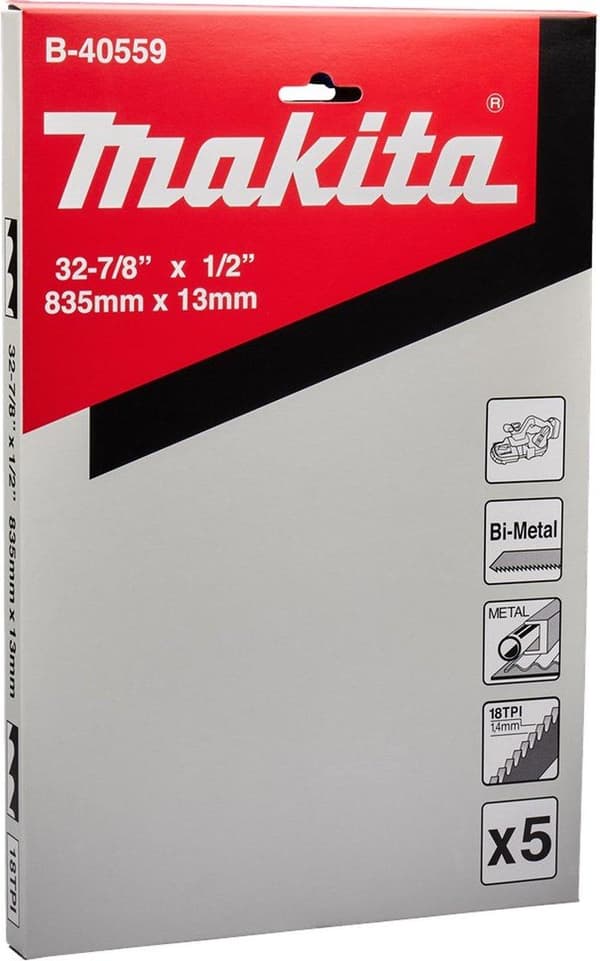 Makita - båndsavklinge - til plast, rustfrit stål, ikke-jernholdigt metal, støbejern, blødt stål, støbt stål - 5 stykker - længde: 835 mm - bredde: 13