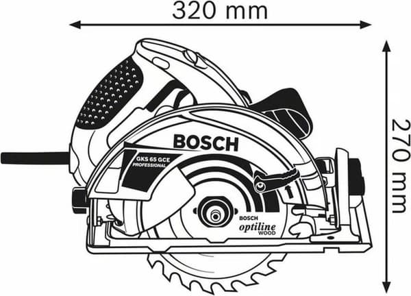 Bosch GKS 65 GCE + FSN 1400 Professioanl - pyörösaha - 1800 W - 190 mm
