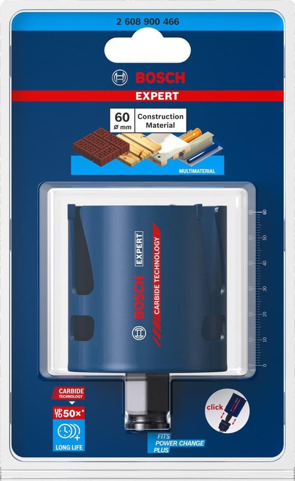 Bosch Expert Construction Material - hålsåg - för tegel, spånskivor, barrträ, glasfiberarmerad plast, mjukt kakel - 60 mm