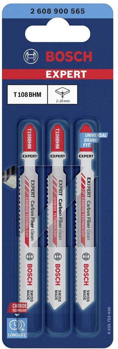 Bosch Expert Carbon Fiber Clean T 108 BHM - stiksavklinge - til glasfiberforstærket plast, kulfiberforstærket plast, fiberforstærket plast - 3 stk - T