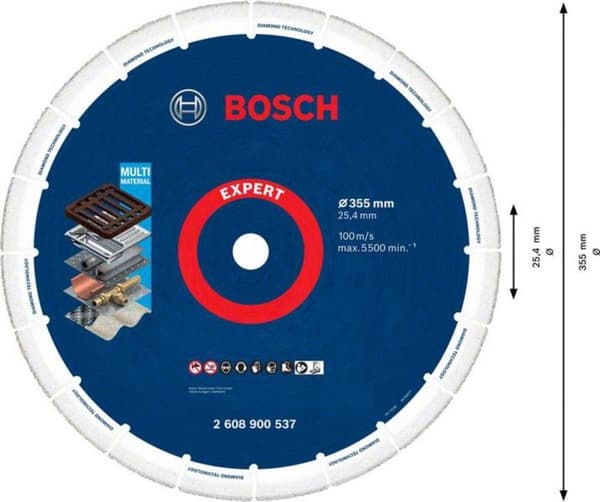 Bosch Expert - diamantkapskiva - för metall, rostfritt stål, stål, koppar, gjutjärn - 355 mm