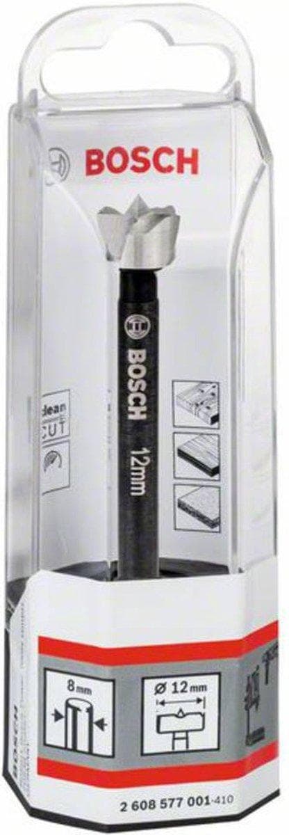 Bosch - boremaskine - til nåletræ, hårdttræ, fineret træ, ikke-lamineret spånplade - Forstner bor - 12 mm - 3-sidet skaft - længde: 90 mm