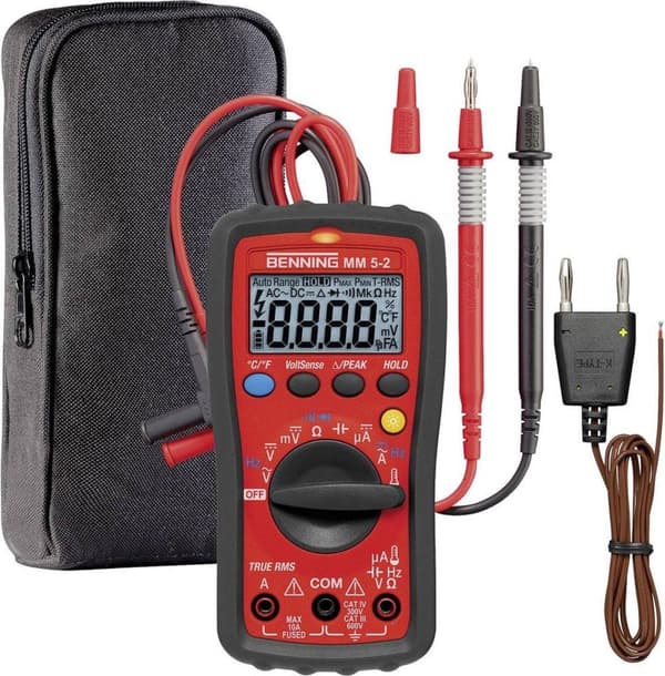 BENNING-yleismittari 0,0001-600 V AC/DC 0,001-10A vaihtovirta MM 5-2 (044071)