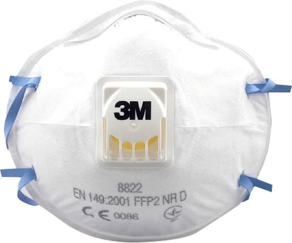 3M hengityssuojain 8822 FFP2NRD venttiilillä 10xAGW-arvolla EN149:2001+A1:2009 (8822)