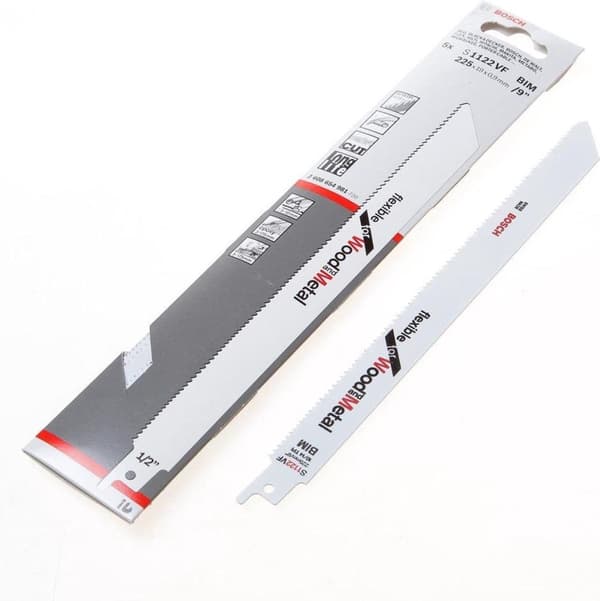 Bosch sabelsavklinge S 1122 VF, fleksibel til træ og metal, pakke med 5 (2 608 654 981)