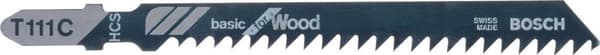 Bosch Basic for Wood T 111 C - stiksavklinge - til træ, fiberplader, nåletræ, ikke-slibende træmateriale - 3 styk - T-skaft - længde: 100 mm (26086308