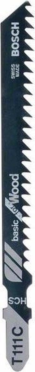 Bosch Basic for Wood T 111 C - stiksavklinge - til træ, fiberplader, nåletræ, ikke-slibende træmateriale - 3 styk - T-skaft - længde: 100 mm (26086308