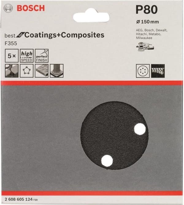 Bosch 2 608 605 124 skivesliber 5 dele slibende tilbehør (2608605124)