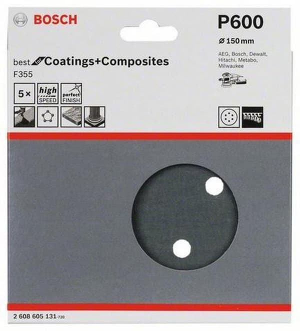 Bosch 2 608 605 131 skivesliber 5 dele slibende tilbehør (2608605131)