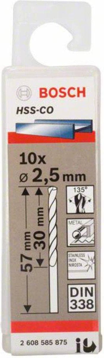 Bosch 2 608 585 875 - Borr - Vridborr - Metall - Koboltlegering Höghastighetsstål (HSS-Co) - Cylindrisk axel (2608585875)