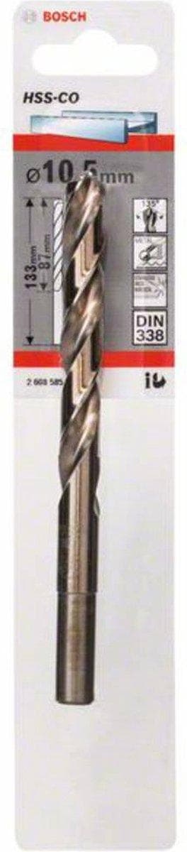 Bosch HSS metalspiralbor 10,5 mm 2608585866 total længde 133 mm Kobolt DIN 338 lige skaft 1 stk (2608585866)