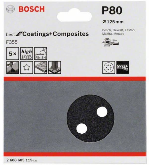 Bosch 2 608 605 115 kiekkohiomakone 5 kpl hiomatarvikkeita (2608605115)