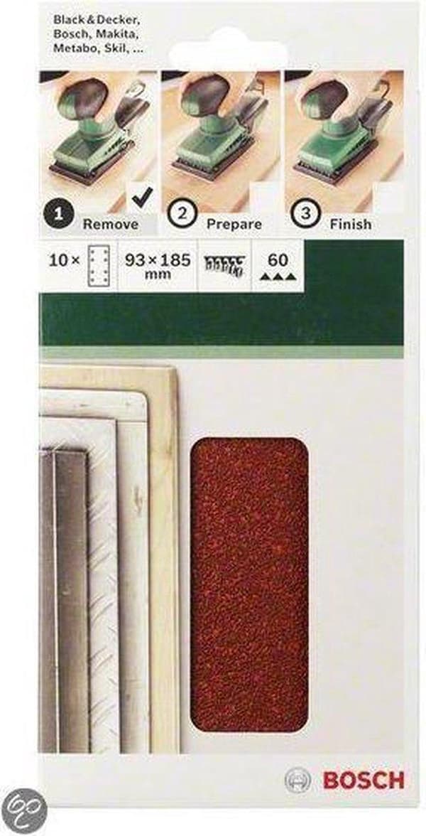Bosch oscillerende sandpapir med velcro, perforeret korn 120 (L x B) 185 mm x 93 mm 2609256A90 10 stk. (2609256A90)