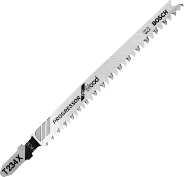 Bosch Progressor for Wood T 234 X - stiksavklinge - til spånplader, krydsfiner, fiberplader, nåletræ - 5 stykker - T-skaft - længde: 117 mm