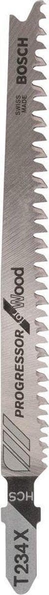 Bosch Progressor for Wood T 234 X - stiksavklinge - til spånplader, krydsfiner, fiberplader, nåletræ - 5 stykker - T-skaft - længde: 117 mm