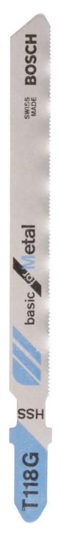 Pikkukuva 5 / 6: Bosch basic metallille T 118 G - sahanterä - lehtimetallille - 5 kpl - pituus: 92 mm