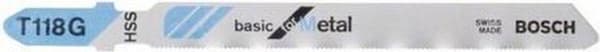 Bosch basic metallille T 118 G - sahanterä - lehtimetallille - 5 kpl - pituus: 92 mm