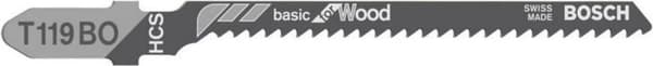 Bosch Basic for Wood T 119 BO - savklinge - til spånplader, krydsfiner, fiberplader, nåletræ - 5 stk - længde: 83 mm