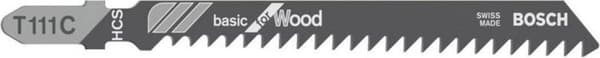 Bosch Basic for Wood T 111 C - stiksavklinge - til træ, spånplader, krydsfiner, fiberplader, nåletræ - 5 styk - længde: 100 mm