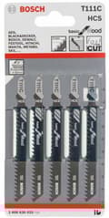 Miniatyrbillede 2 af 7: Bosch Basic for Wood T 111 C - stiksavklinge - til træ, spånplader, krydsfiner, fiberplader, nåletræ - 5 styk - længde: 100 mm