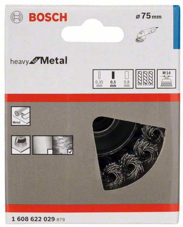 Bosch raskas metallille - teräskuppiharja - metallille, teräkselle, maalille, lakalle - 75 mm - M14