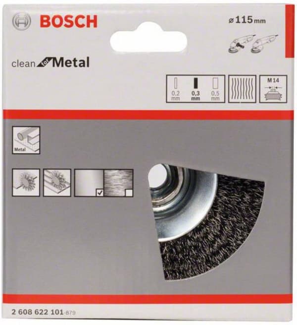 Bosch Clean metallille - pyöreä harja - alumiinille, metalliputkille, ei-rautametallille, teräkselle, metalliprofiileille - 115 mm