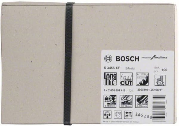 Bosch Progressor för trä och metall S 3456 XF - sågblad - 100 stycken - längd: 200 mm (2608654418)