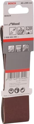 Miniatyrbild 3 av 5: Bosch tillbehör 2608606208 Slipbandskorn 120 (L x B) 305 mm x 40 mm Paket med 3