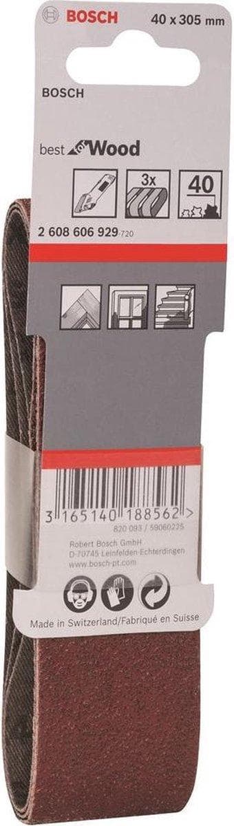 Bosch slibebånd korn 40 (L x B) 305 mm x 40 mm 2608606929 3 stk (2608606929)