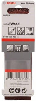 Miniatyrbillede 5 af 7: Bosch slibebånd korn 40 (L x B) 305 mm x 40 mm 2608606929 3 stk (2608606929)