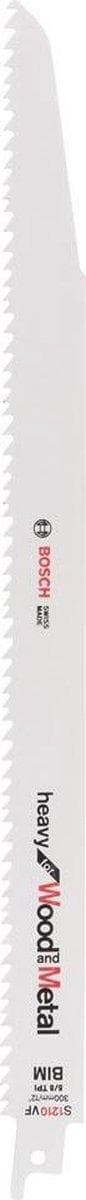 Bosch heavy til træ og metal S 1210 VF - savklinge - til træ, metal, træ med søm, spånplader, epoxy, glasfiberforstærket plast - 5 stk - længde: 300 m