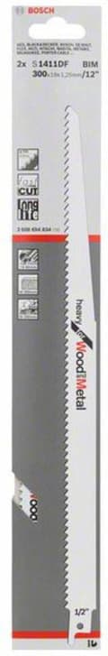Miniatyrbild 2 av 3: Bosch tung för trä och metall S 1411 DF - sågblad - för trä, metall, trä med spik, spånskiva, epoxi, glasfiberarmerad plast - 2 stycken - längd: 300 m