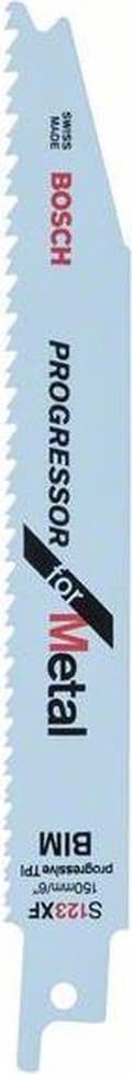 Miniatyrbillede 7 af 8: Bosch Progressor til Metal S 123 XF - savklinge - til rør, metalplader, profiler - 2 stk - længde: 150 mm - bredde: 19 mm