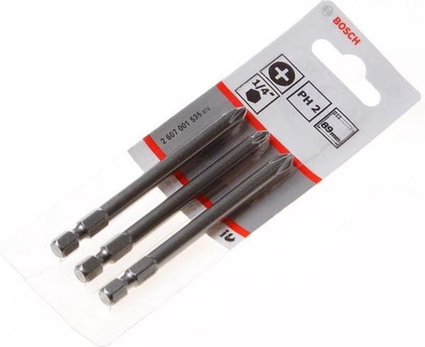 Bosch Extra Hard - Skruvmejselbit - 1/4" - Phillips - PH2 - Längd: 89 mm (paket med 3)
