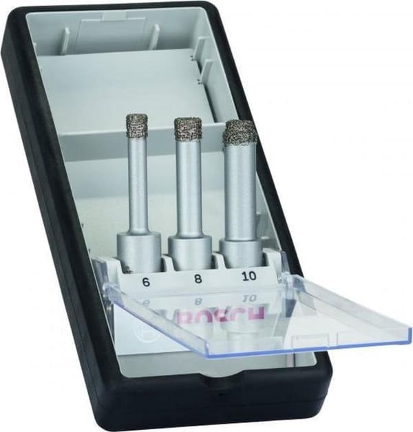 Bosch Best for Ceramic Easy Dry - Diamantboresæt - til fliser, keramik, gulvfliser, fint stentøj, bløde vægfliser - 3 stykker - 6 mm, 8 mm, 10 mm - 13