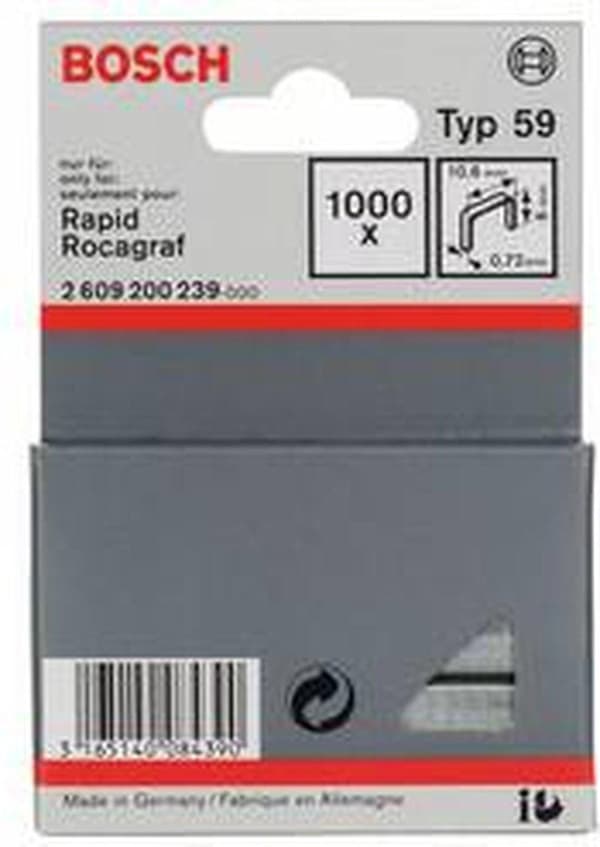 Bosch fintrådsklemme type 59, 10,6 x 0,72 x 6 mm, 1000 styk 1000 styk 2609200239 (2609200239)