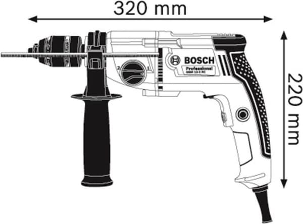 Bosch GBM 13-2 RE Professional - Poraus - 750 W - 2 nopeutta - Istukan avain 13 mm - 39,5 N m