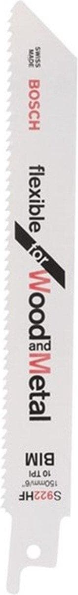 Bosch fleksibel til Wood+Metal S 922 DF - savklinge - 5 stk - 12,7 mm - længde: 150 mm - bredde: 19 mm