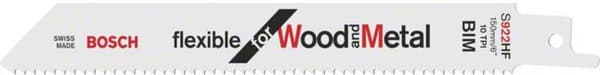 Bosch fleksibel til Wood+Metal S 922 DF - savklinge - 5 stk - 12,7 mm - længde: 150 mm - bredde: 19 mm