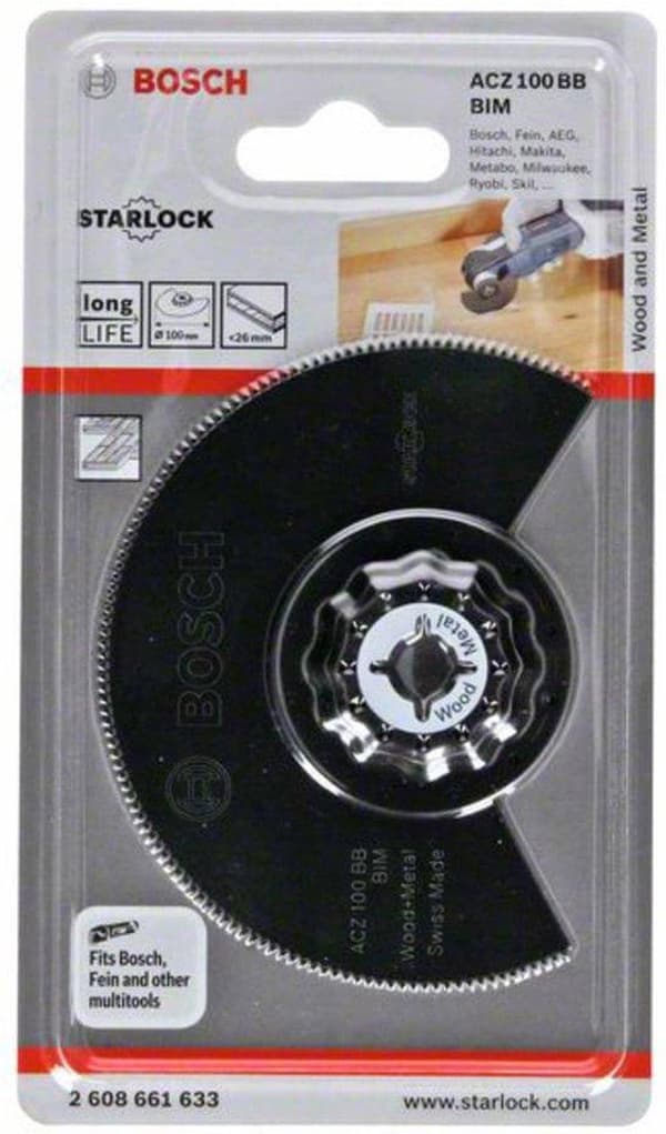 Bosch Starlock ACZ 100 BB Træ og metal - segmentsavklinge - til træ, metal, nåletræ, hårdttræ, fineret træ - 100 mm
