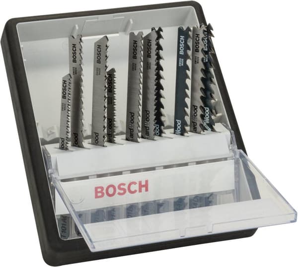 Bosch Robust Line Wood Expert - sahanteräsarja palapelille - puulle, kovapuulle - 10 kpl - T-varsi