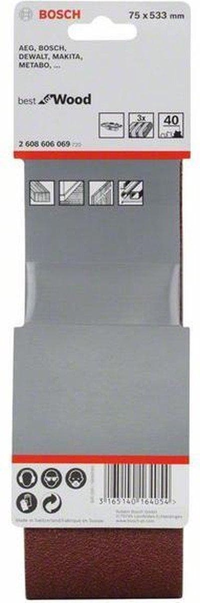 Bosch Best for Wood - hiomanauha - puulle - 3 kappaletta - raekoko: 40 - 75 mm x 533 mm