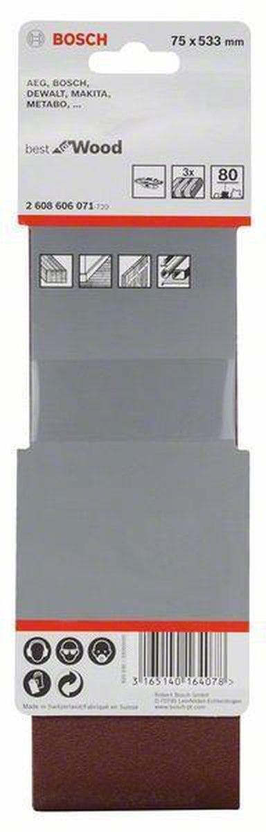 Bosch Best for Wood - hiomanauha - puulle - 3 kappaletta - raekoko: 80 - 75 mm x 533 mm