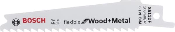 Bosch fleksibel til Wood+Metal S 511 DF - savklinge - 5 stk - længde: 100 mm - bredde: 19 mm