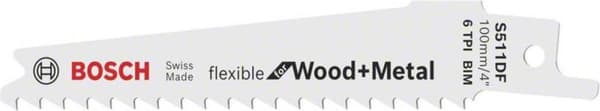 Bosch fleksibel til Wood+Metal S 511 DF - savklinge - 5 stk - længde: 100 mm - bredde: 19 mm