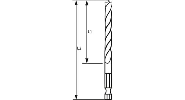 Bosch spiralborr i trä 4 mm 2608595520 total längd 88 mm 1/4" (6,3 mm) 1 st (2608595520)